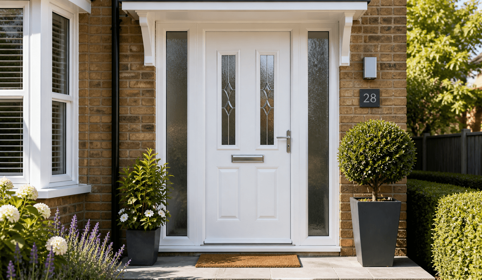 White uPVC front door